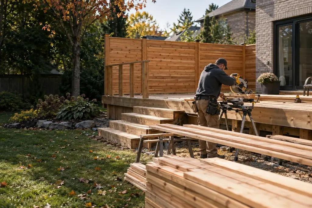 Deck & fence builders at work