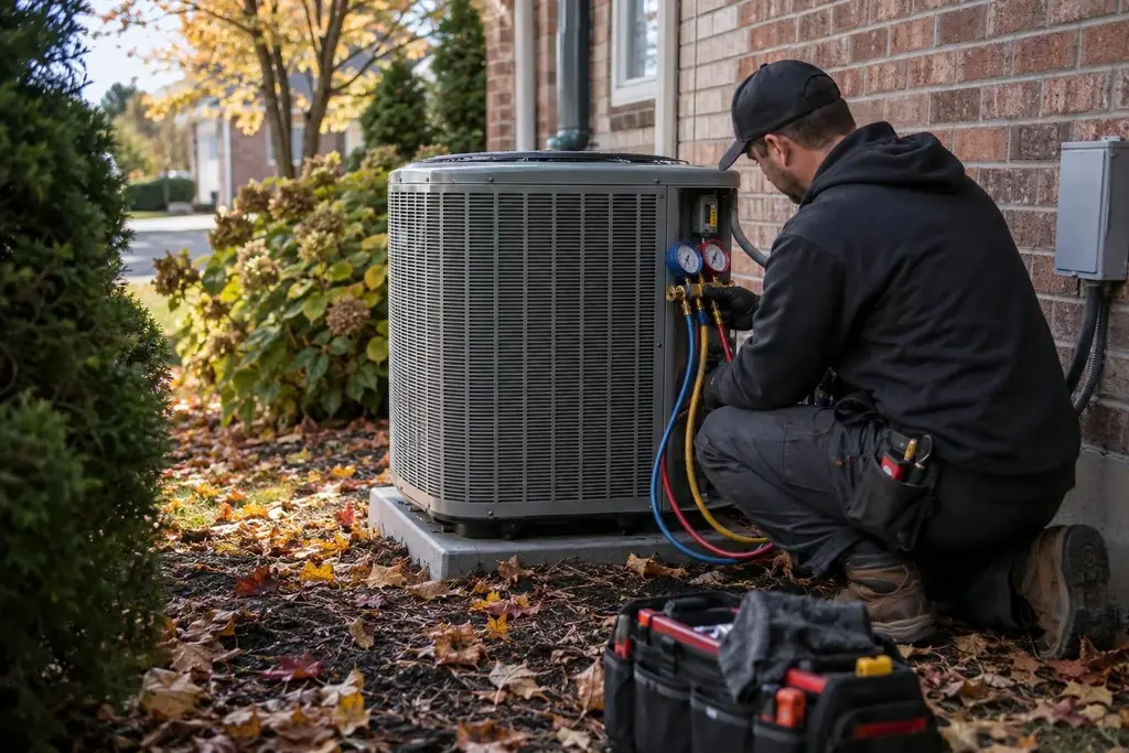 HVAC contractors at work