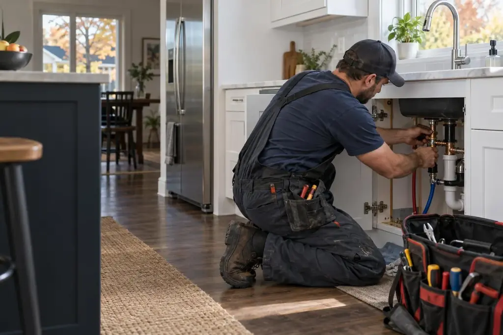 Plumbers at work