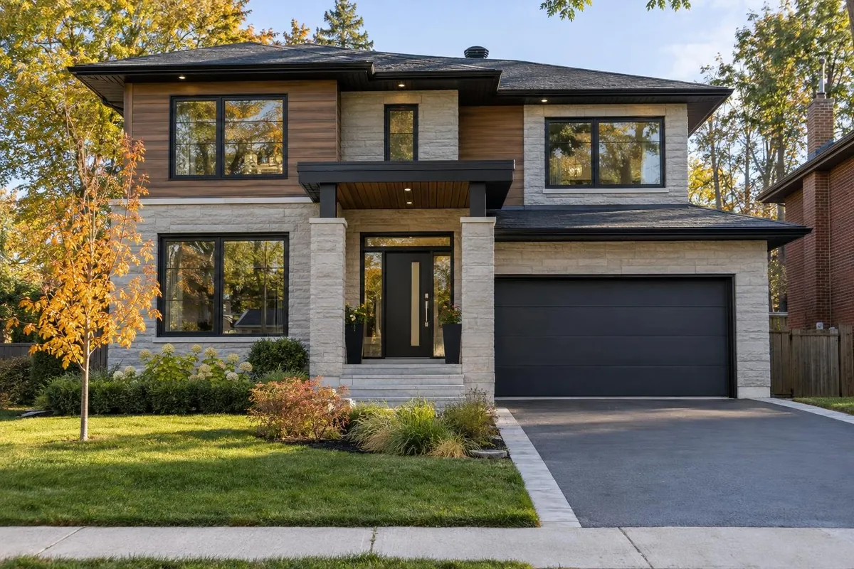 The new look: Black frames, modern entry