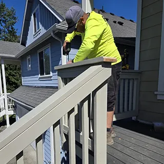 Builder working on a deck